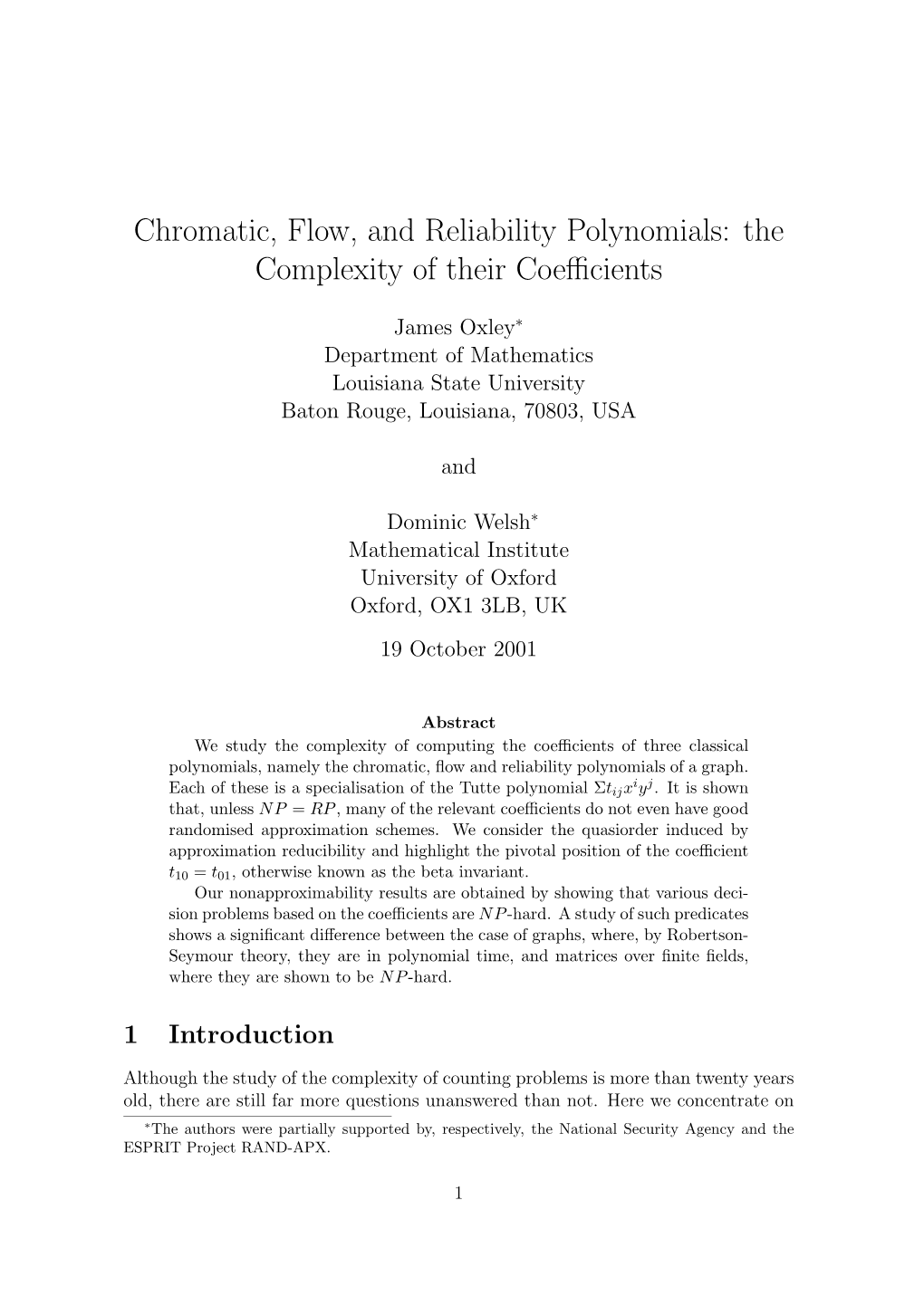 Chromatic, Flow, and Reliability Polynomials: the Complexity of Their Coeﬃcients