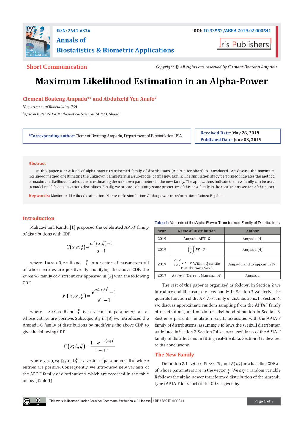 Maximum Likelihood Estimation in an Alpha-Power