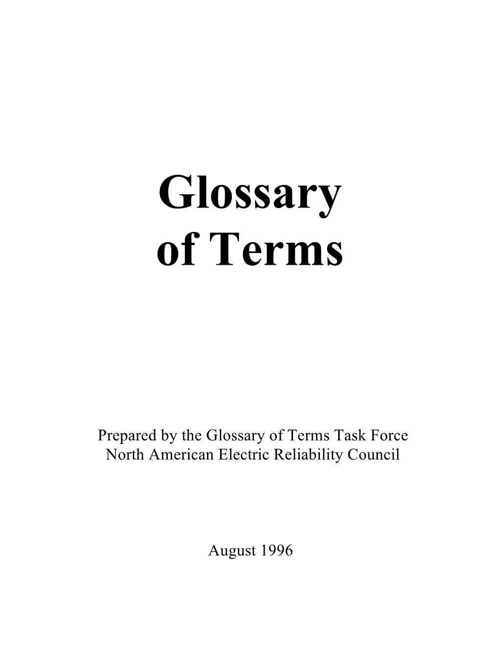 Glossary of Terms