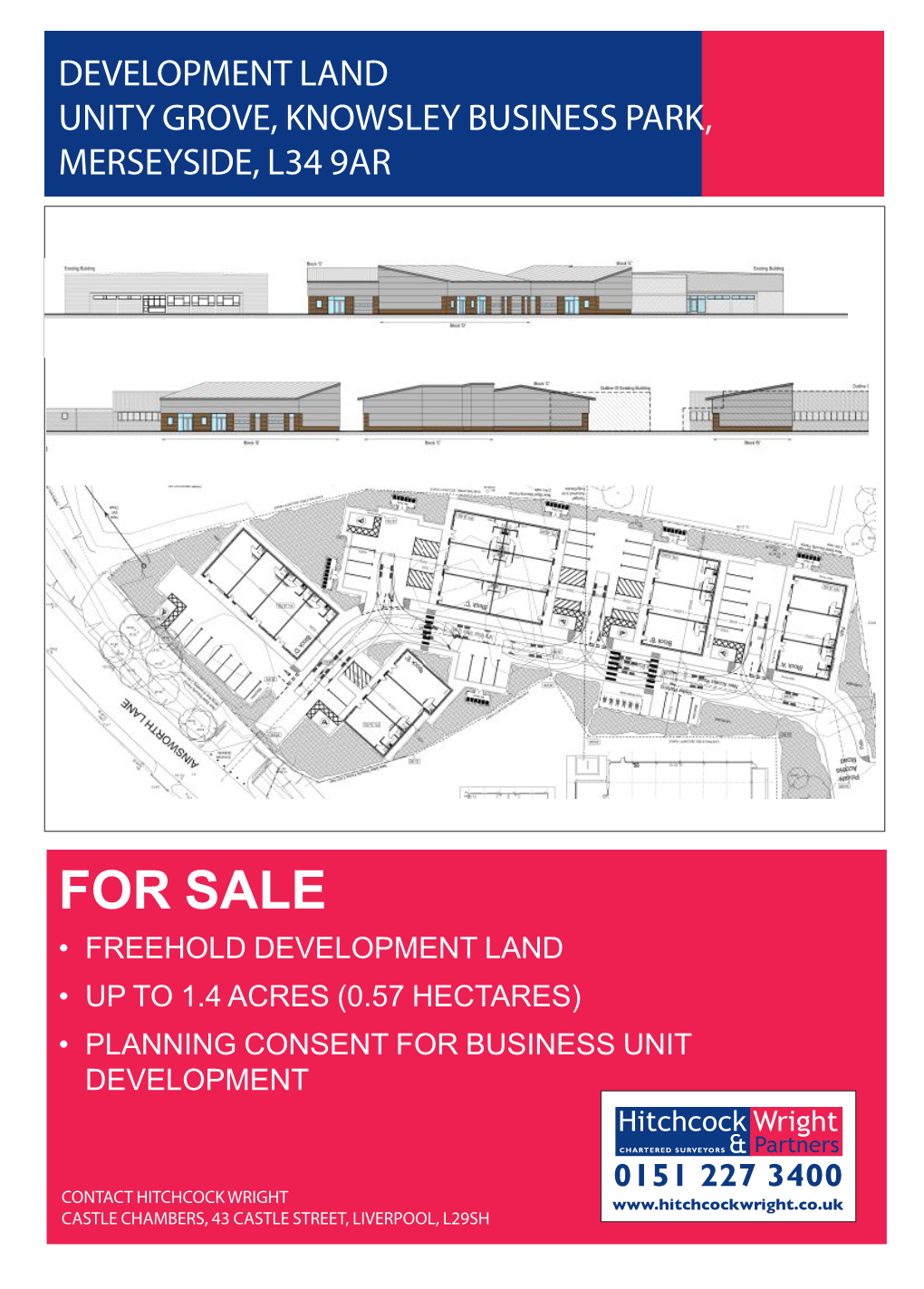 For Sale • Freehold Development Land • up to 1.4 Acres (0.57 Hectares) • Planning Consent for Business Unit Development