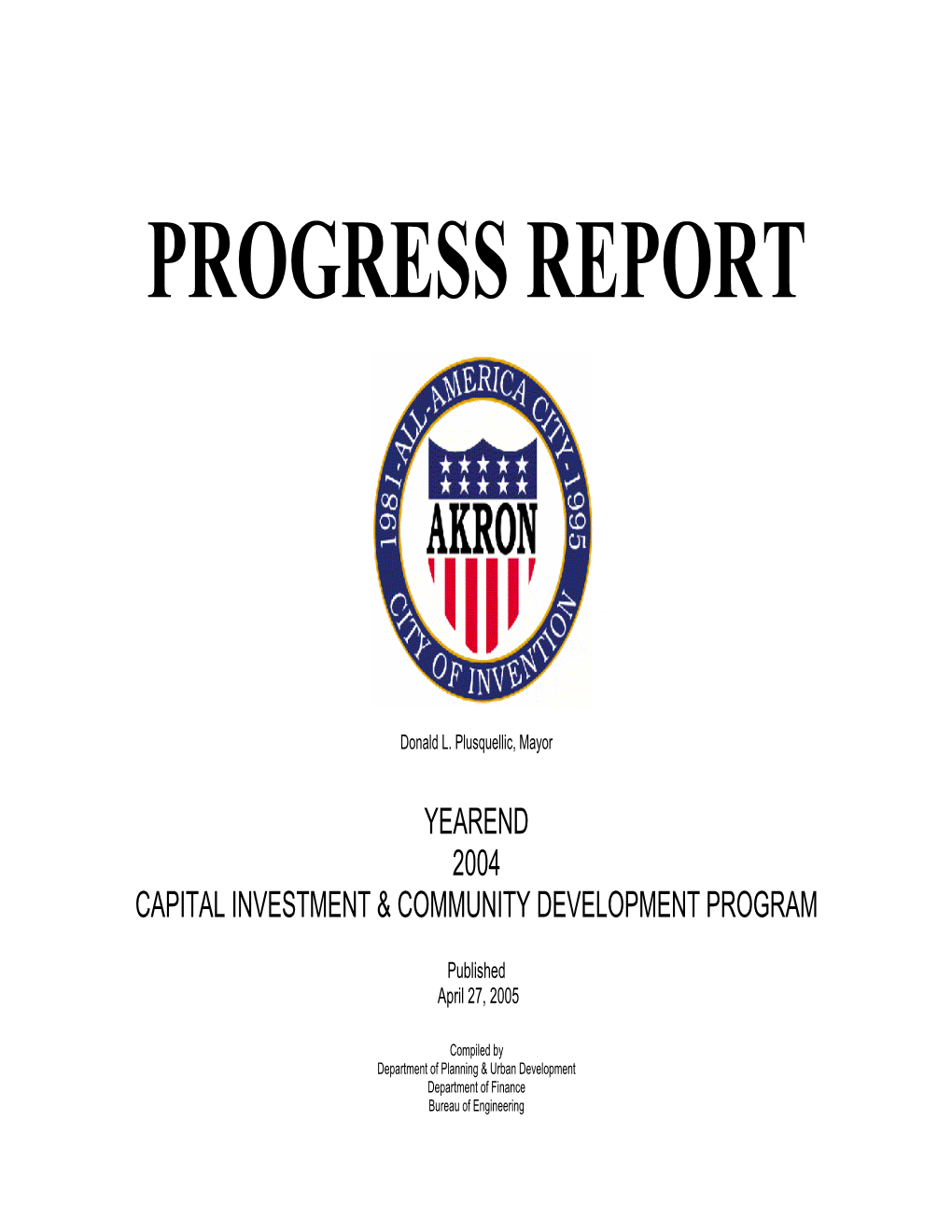 2004 Capital Investment & Community Development Program