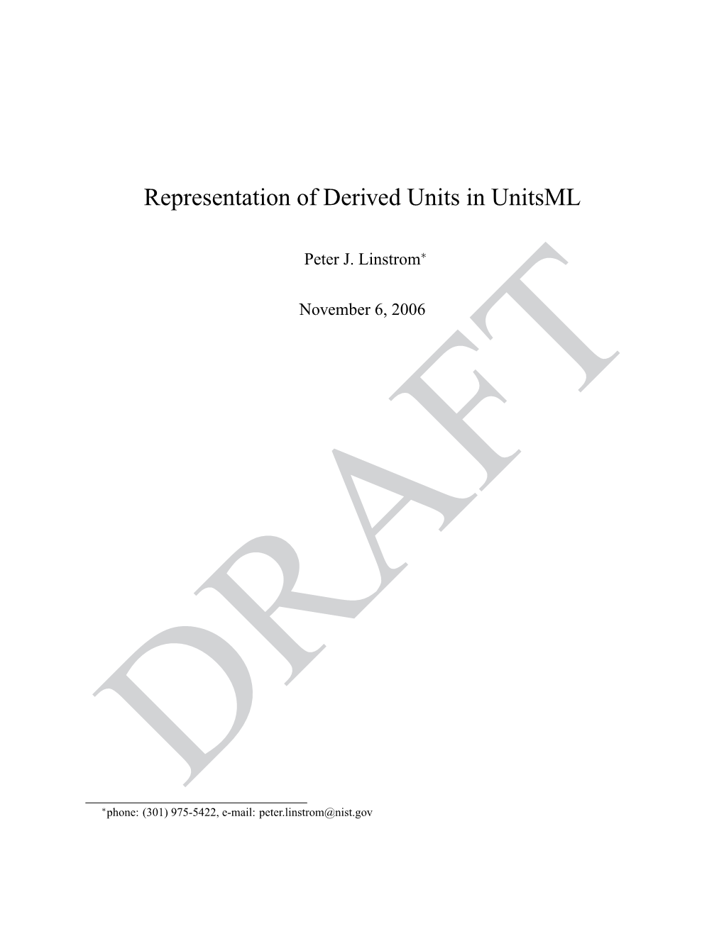 Representation of Derived Units in Unitsml