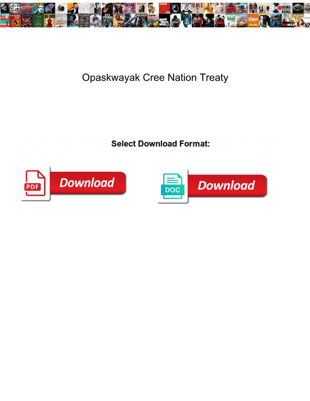 Opaskwayak Cree Nation Treaty