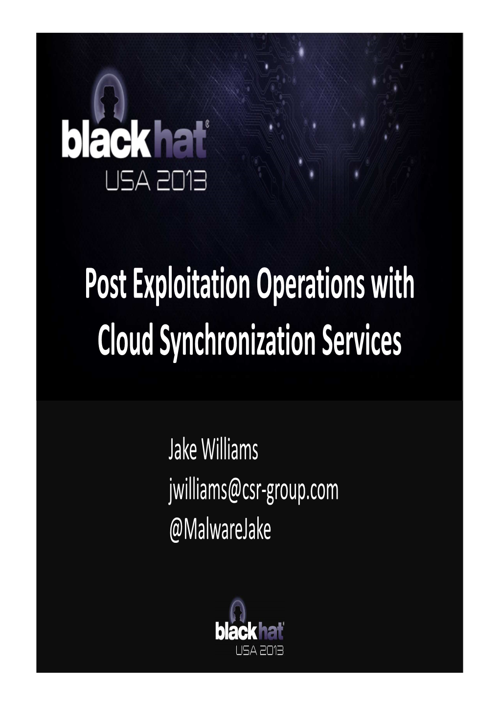 Post Exploitation Operations with Cloud Synchronization Services