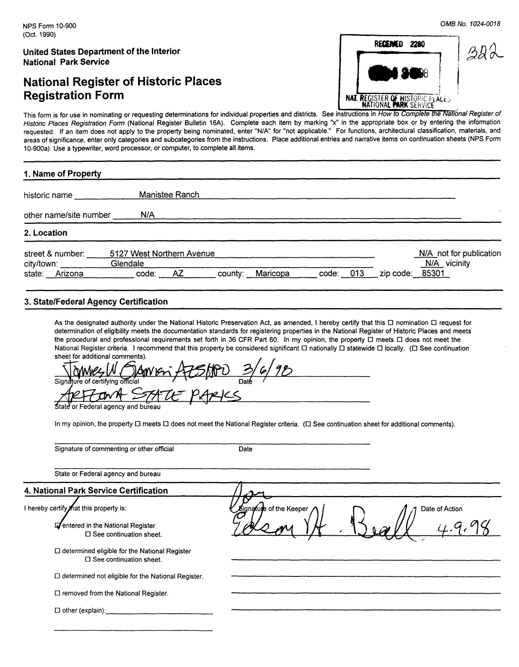 National Register of Historic Places Registration Form NAI