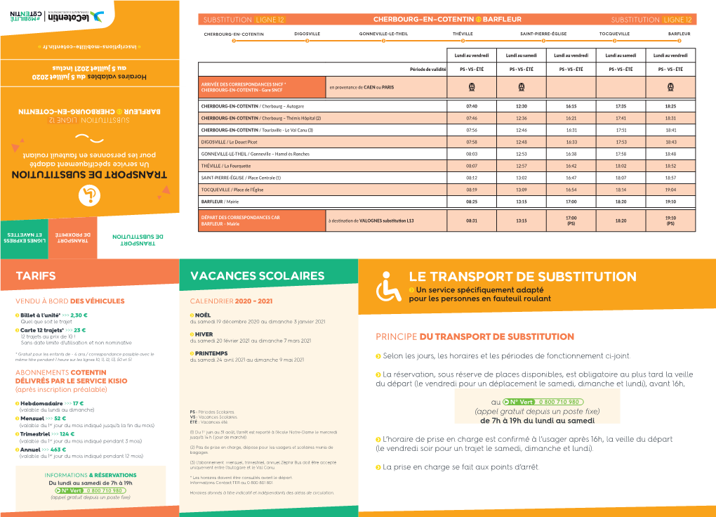 LIGNE 12 Cherbourg-En-Cotentin Barfleur SUBSTITUTION LIGNE 12