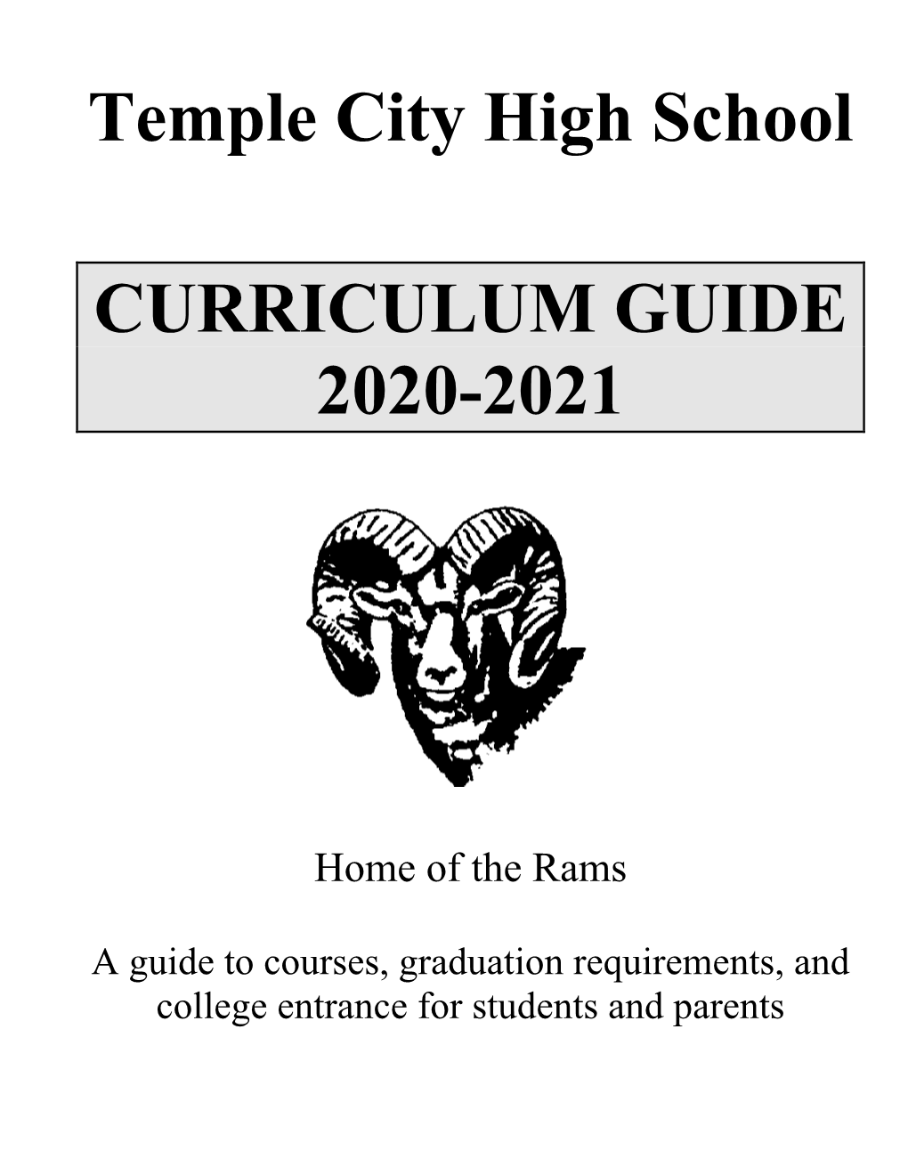 Temple City High School CURRICULUM GUIDE 2020-2021