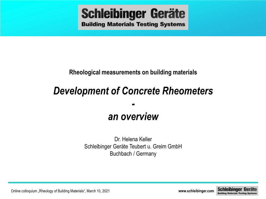 Development of Concrete Rheometers - an Overview