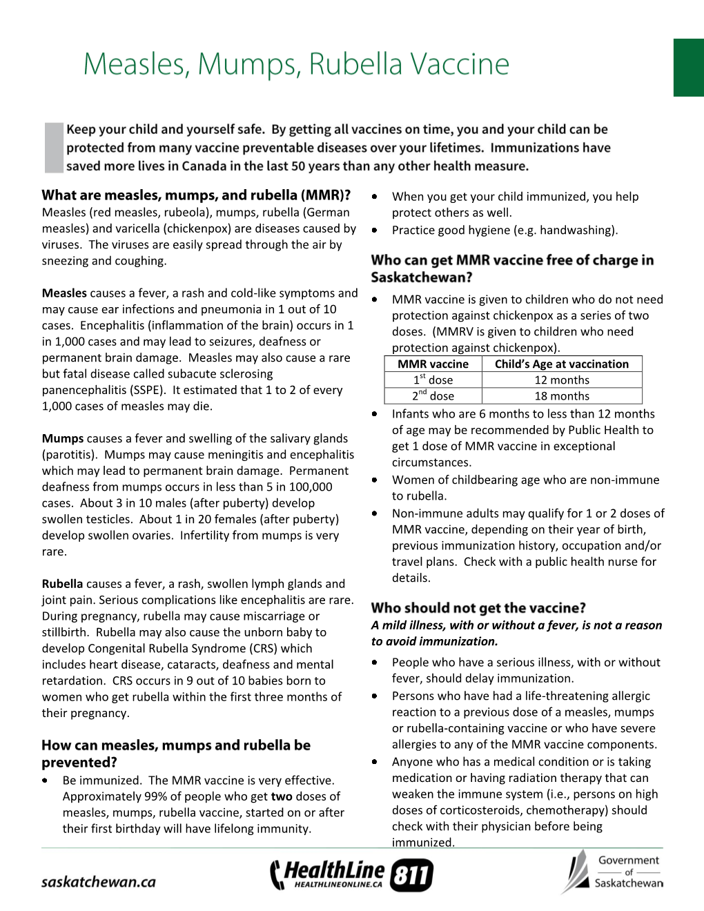 Measles, Mumps, and Rubella Vaccine