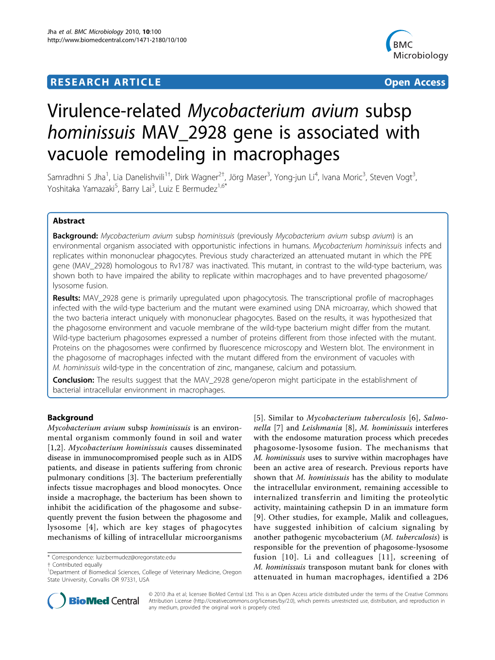 Virulence-Related Mycobacterium Avium Subsp Hominissuis