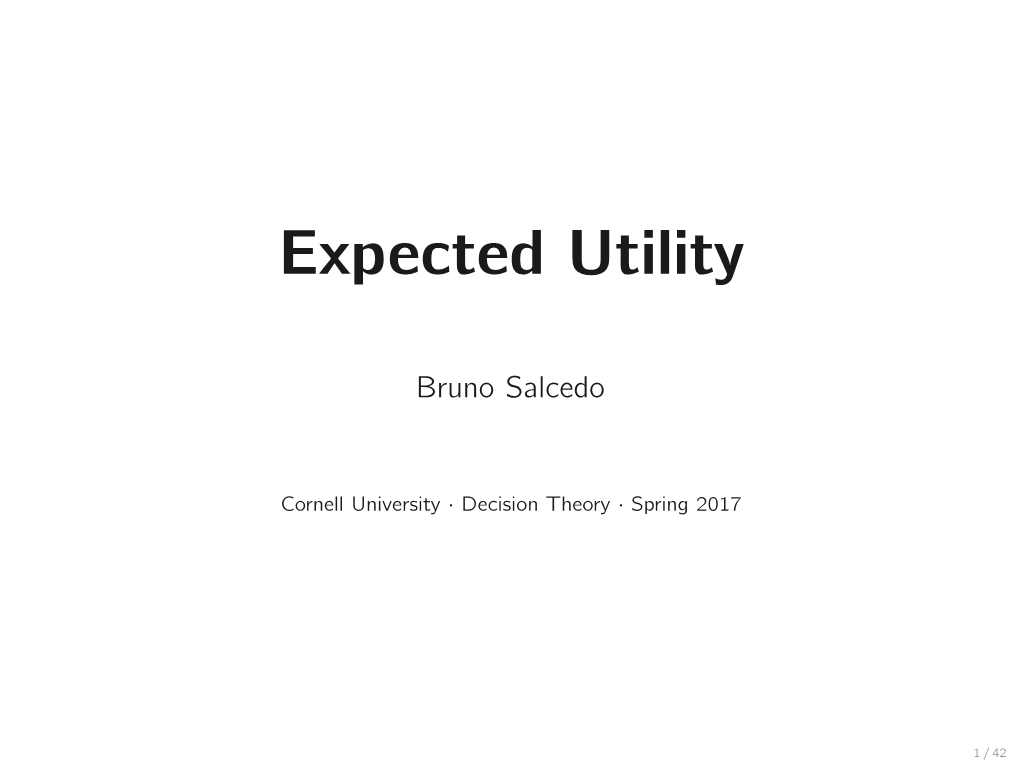 Expected Utility