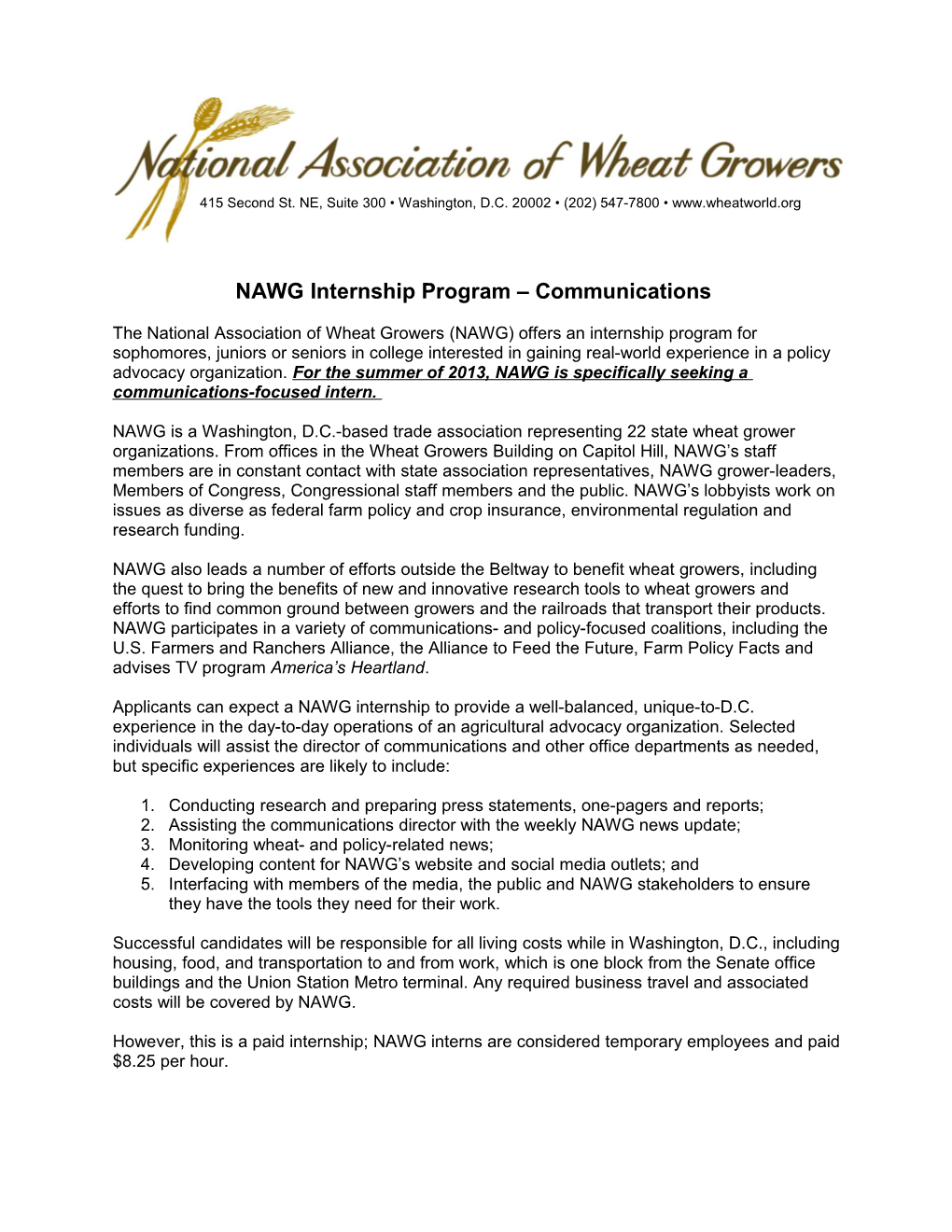 National Association Of Wheat Growers