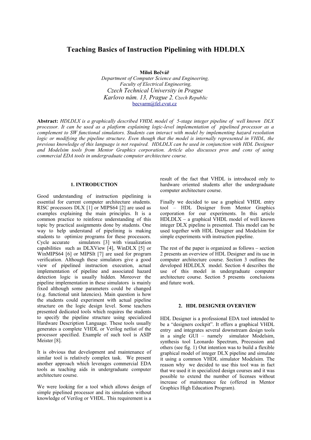 Teaching Basics of Instruction Pipelining with HDLDLX