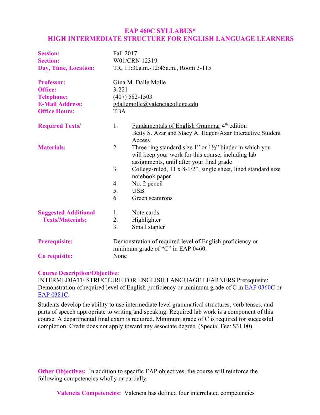 High Intermediate Structure for English Language Learners