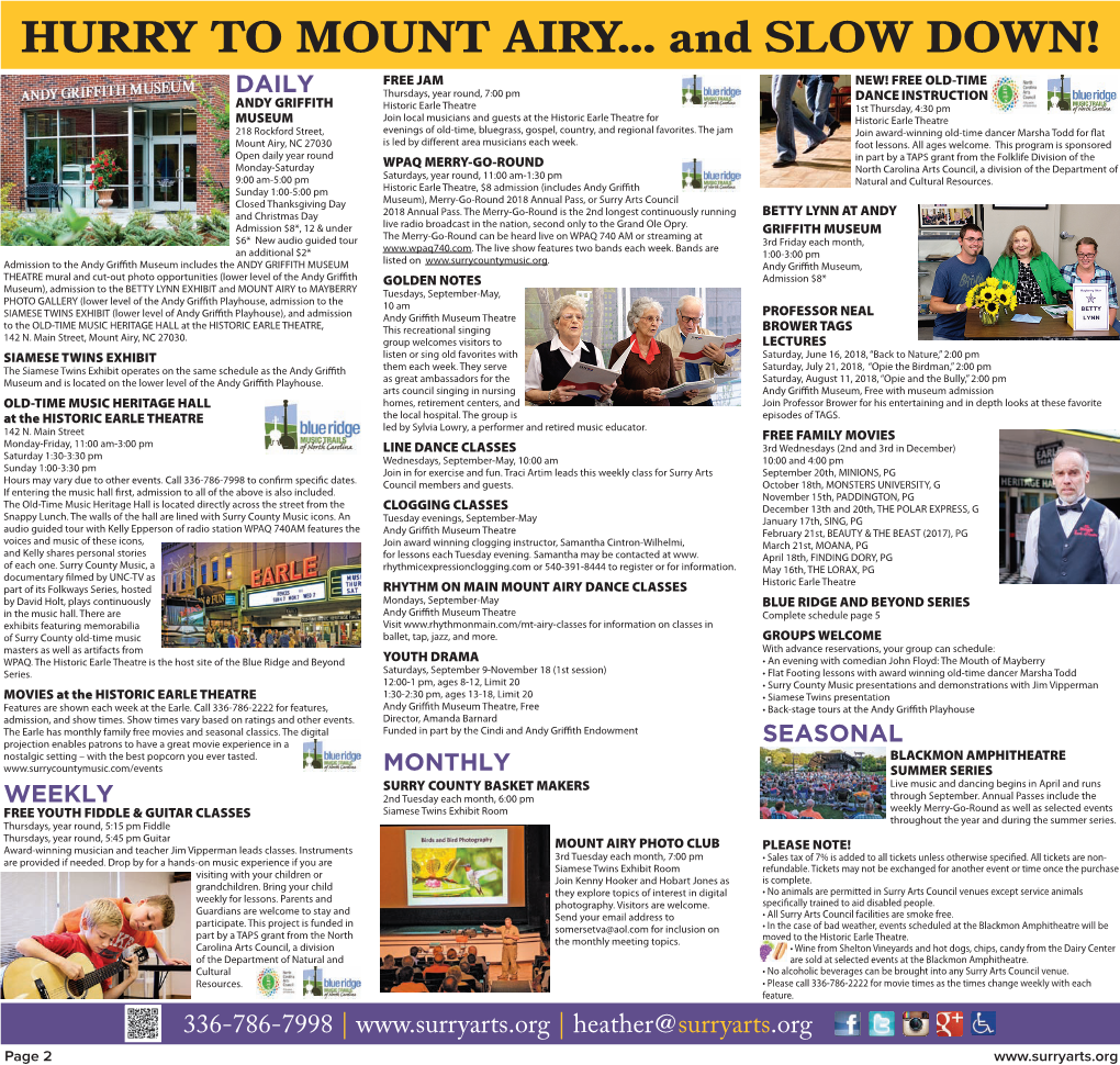 Hurry to Mount Airy... and Slow Down!