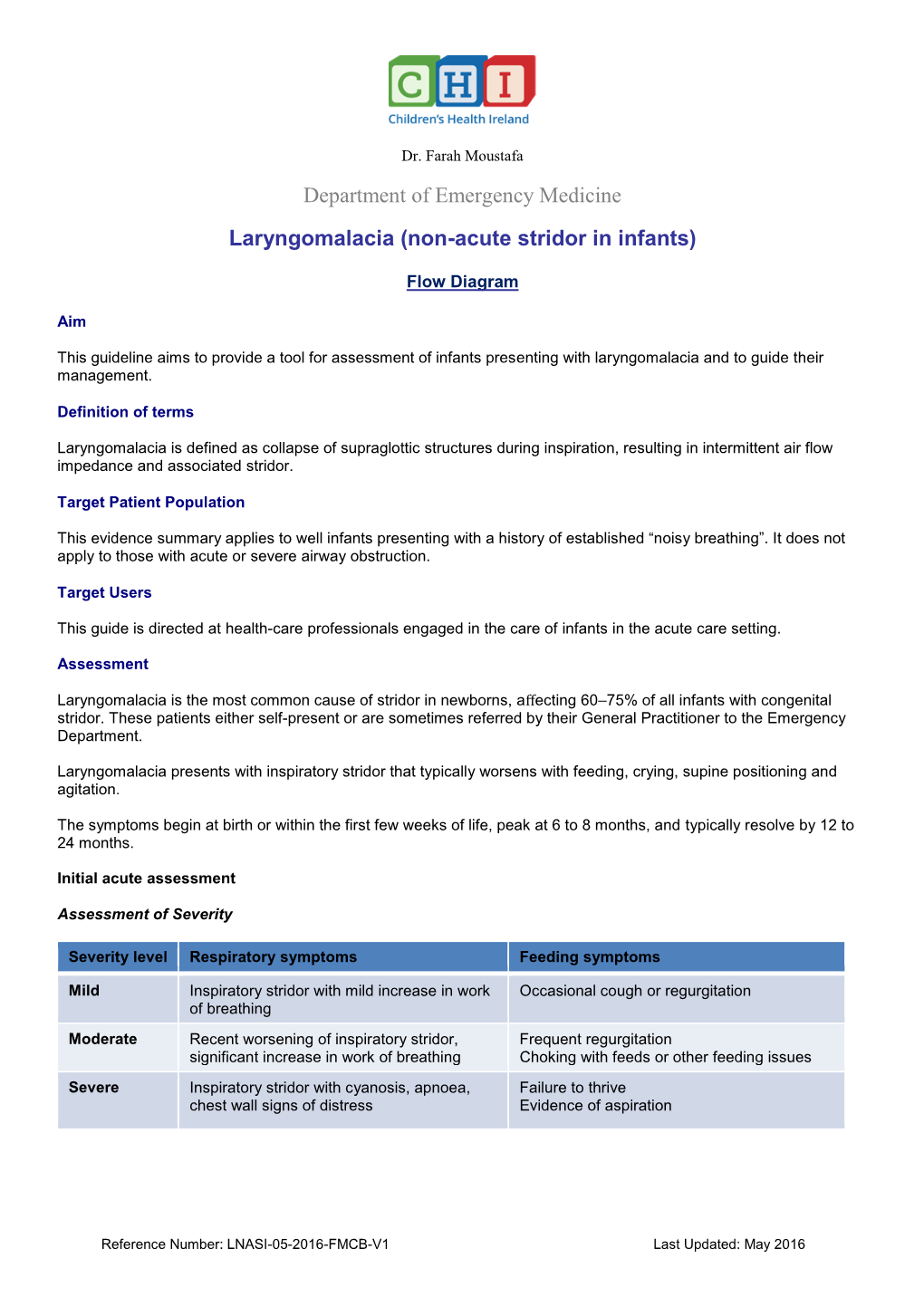 Laryngomalacia (Non-Acute Stridor in Infants)