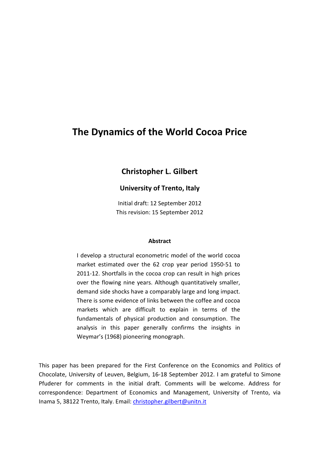 The Dynamics of the World Cocoa Price.Pdf