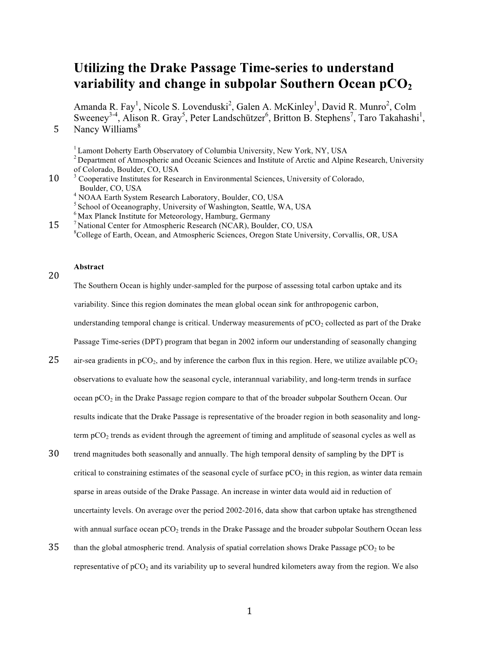 Utilizing the Drake Passage Time-Series to Understand Variability and Change in Subpolar Southern Ocean Pco2