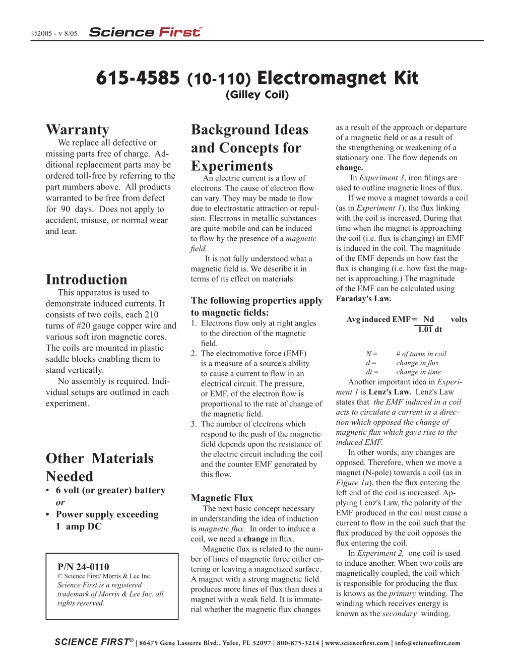 615-4585 (10-110) Electromagnet Kit (Gilley Coil)