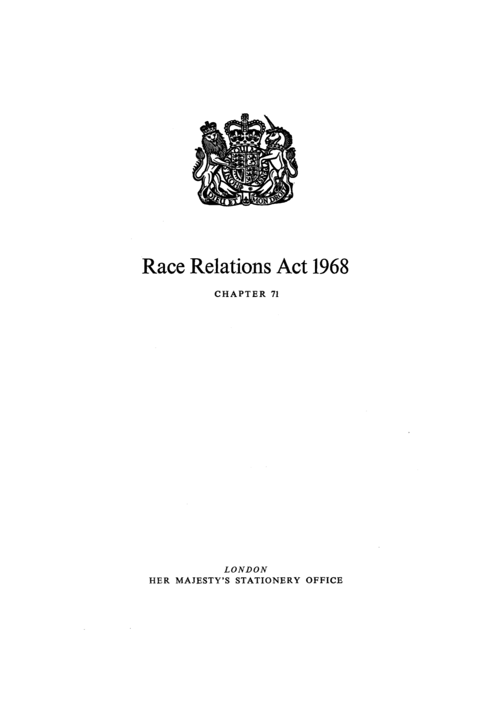 Race Relations Act 1968 CHAPTER 71