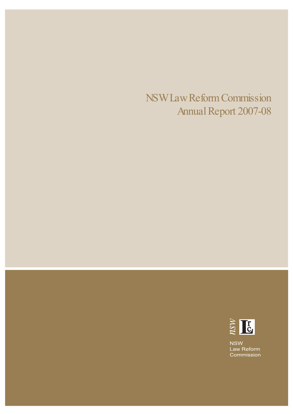 NSW Law Reform Commission Annual Report 2007-08