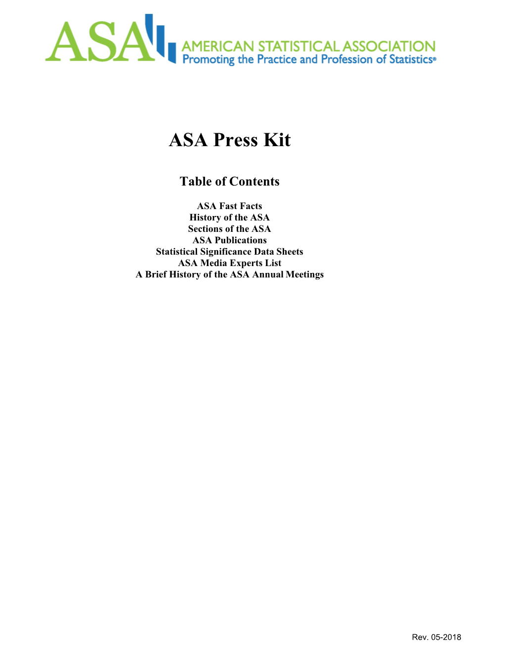 ASA Press Kit