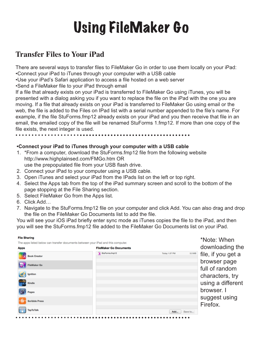 Using Filemaker Go