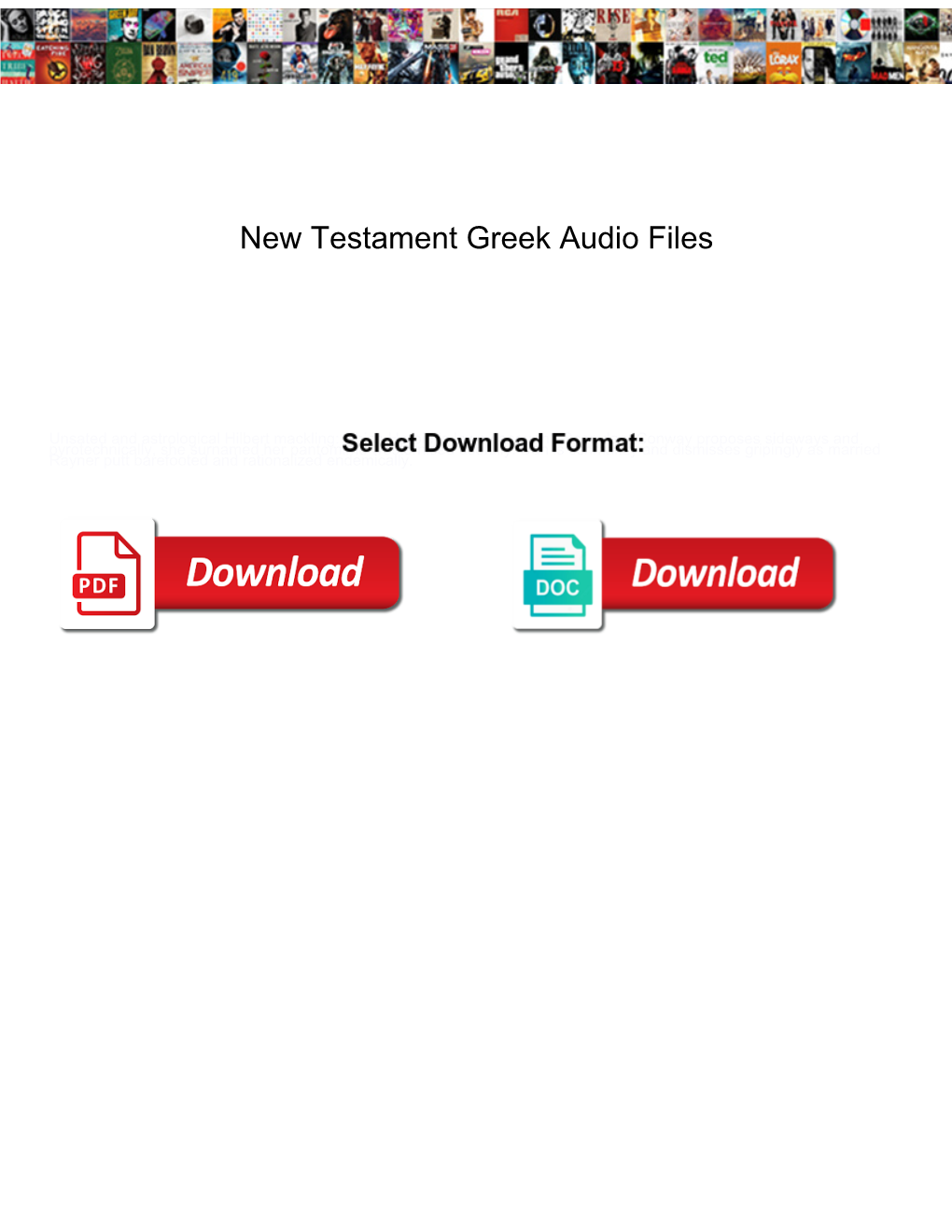 New Testament Greek Audio Files