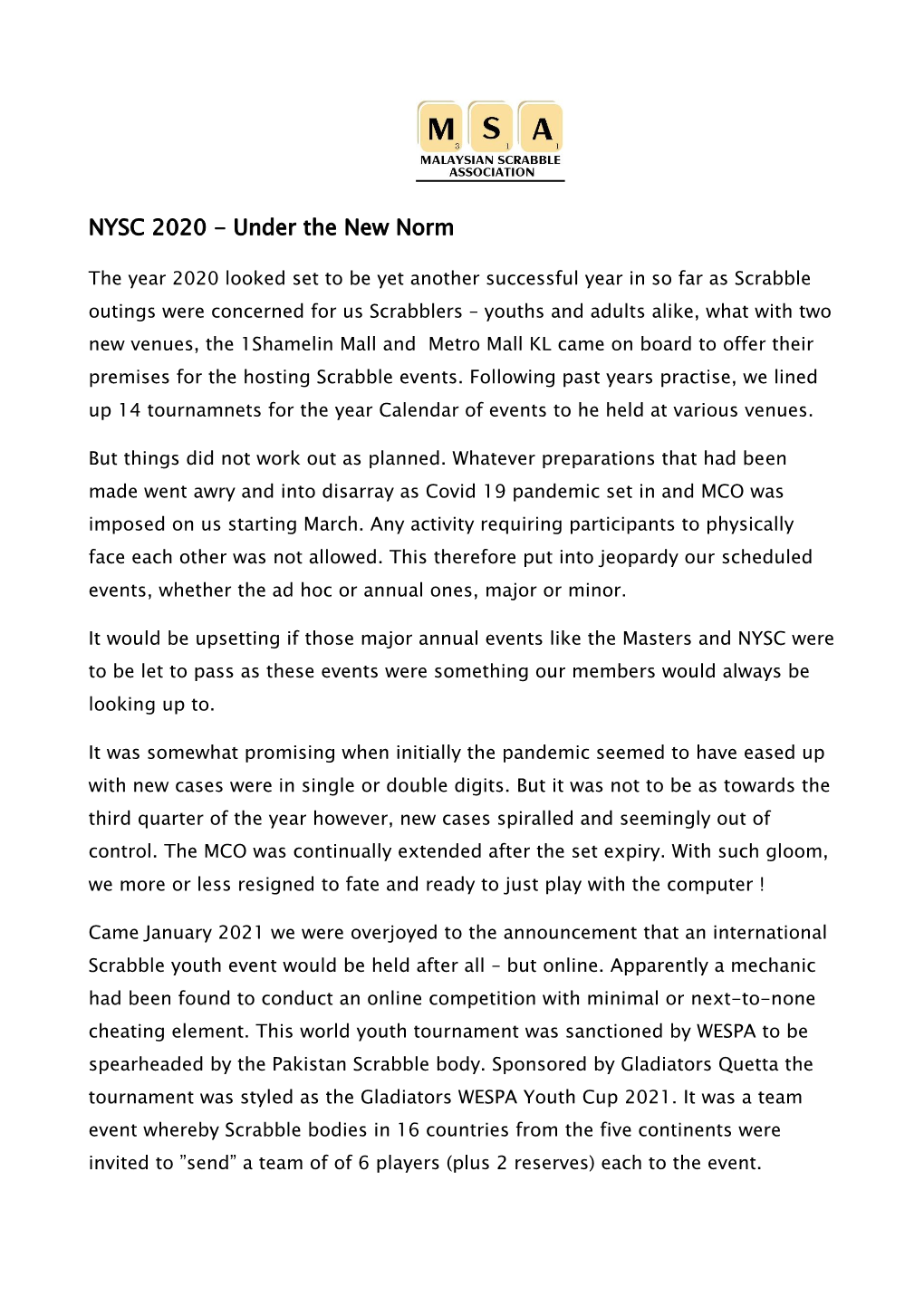 NYSC 2020 - Under the New Norm