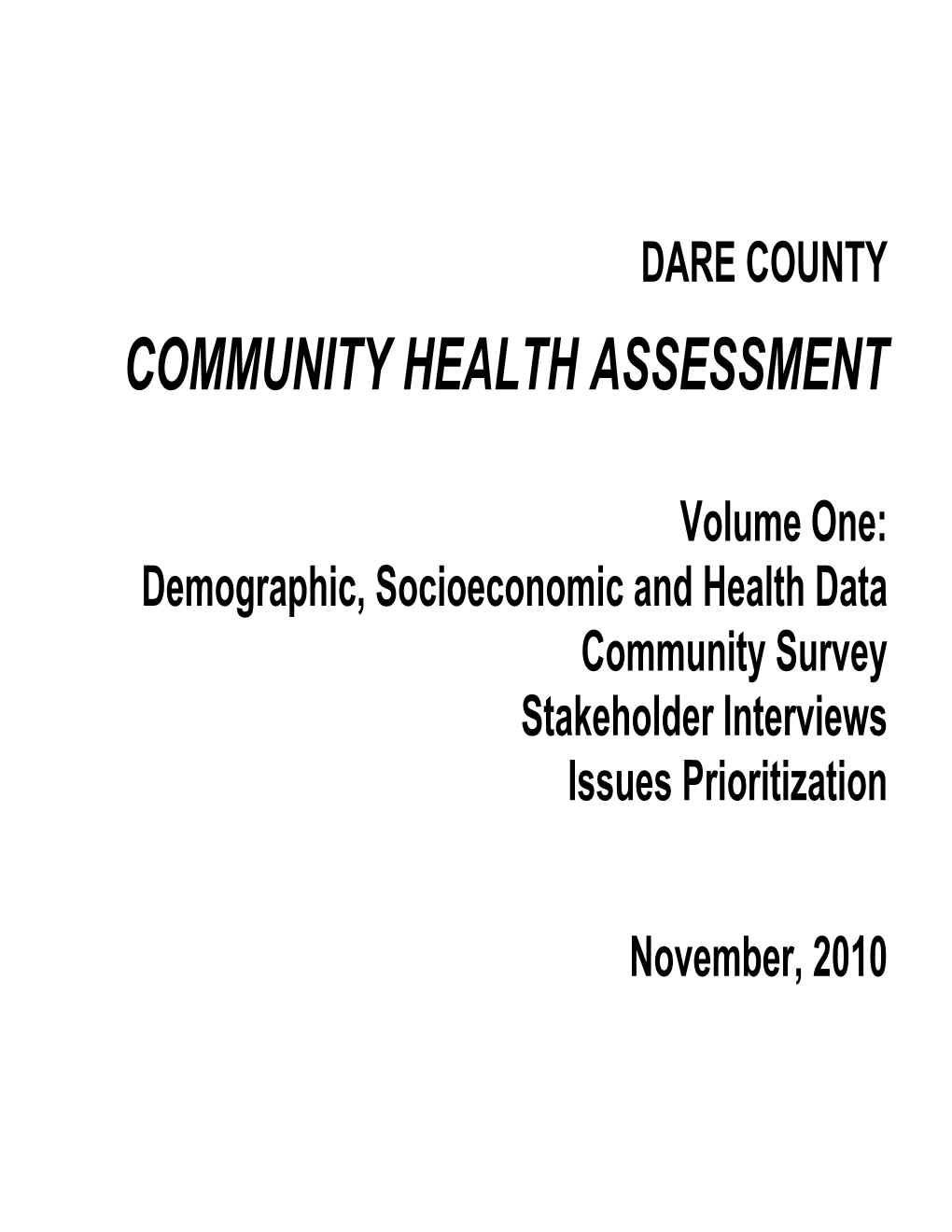 Community Health Assessment