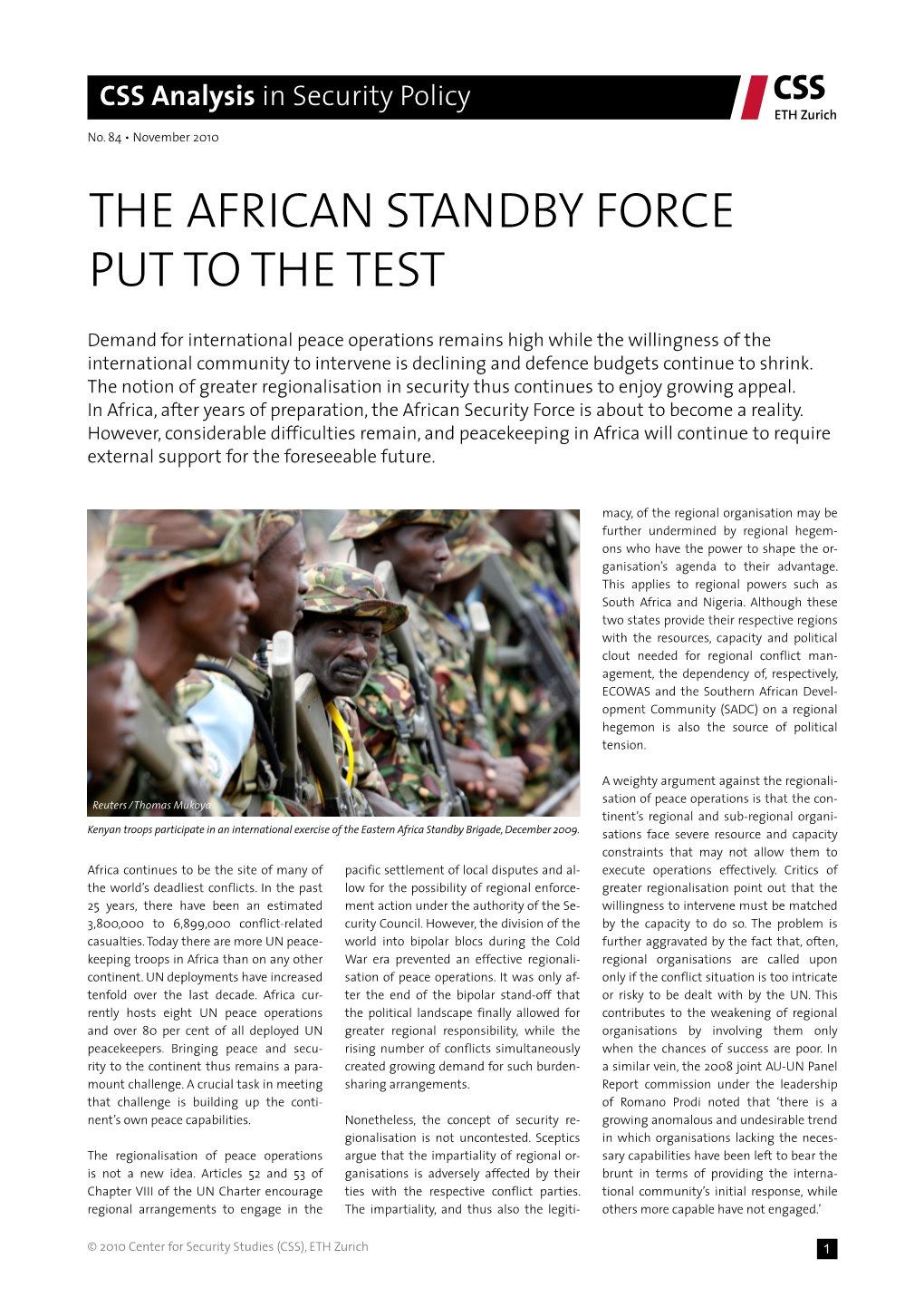 The African Standby Force Put to the Test