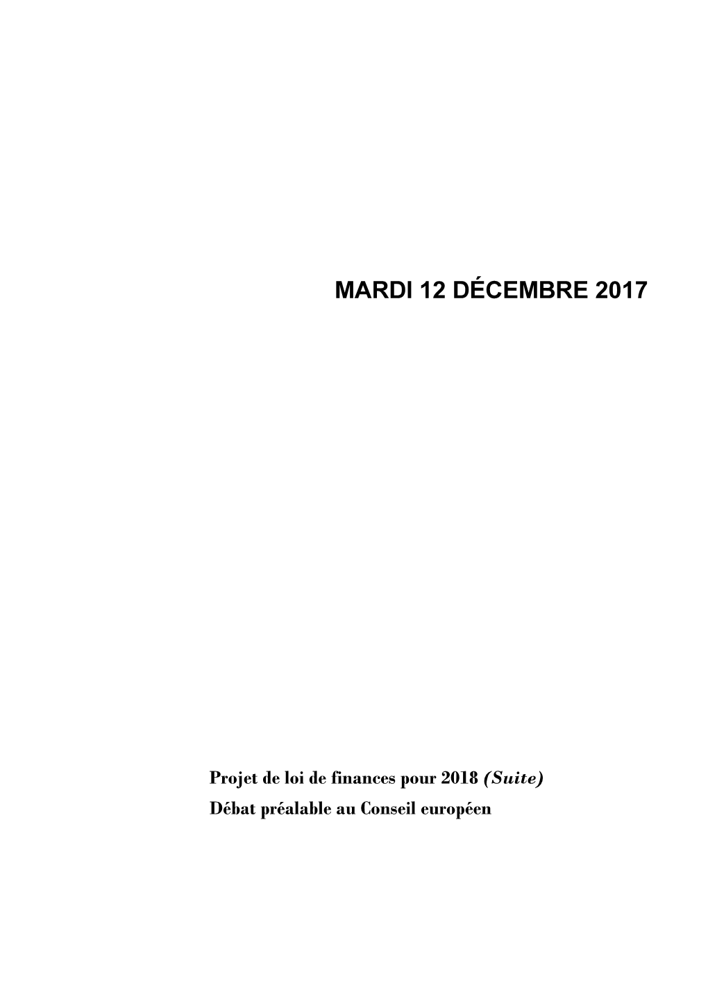 Mardi 12 Décembre 2017