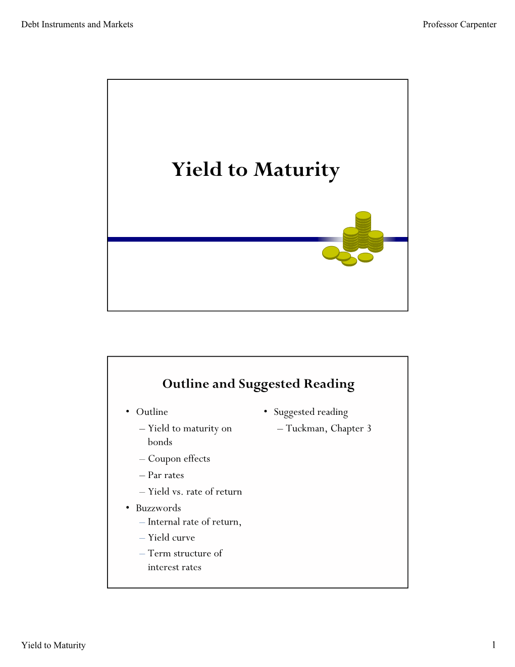 Yield to Maturity