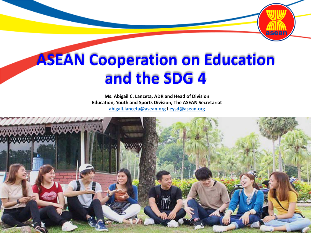 ASEAN Cooperation on Education and the SDG 4