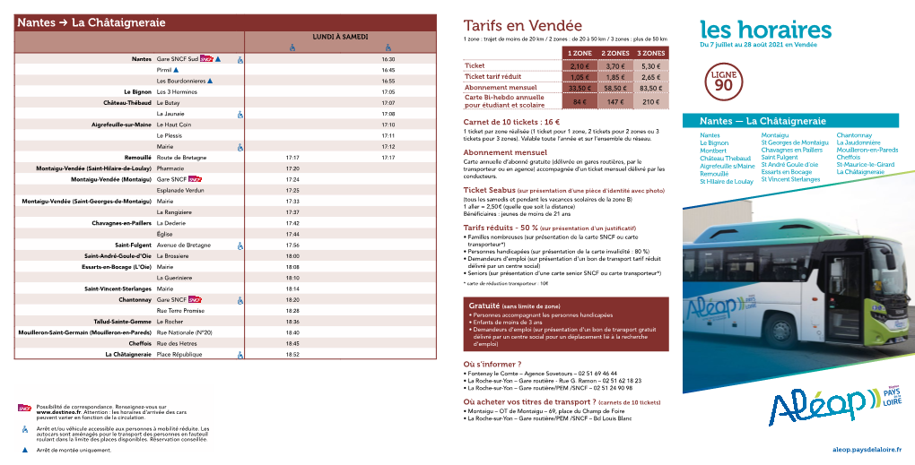 Les Horaires