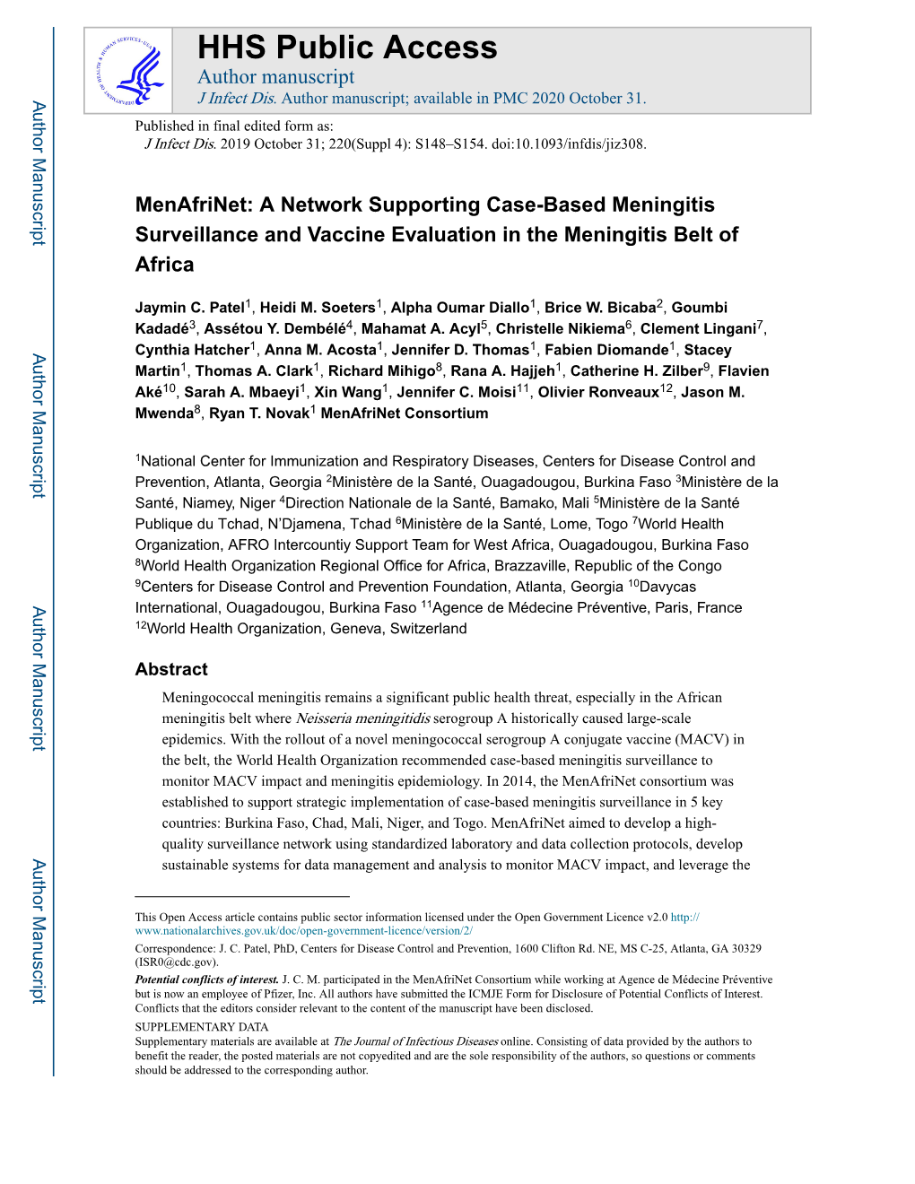 Menafrinet: a Network Supporting Case-Based Meningitis Surveillance and Vaccine Evaluation in the Meningitis Belt of Africa