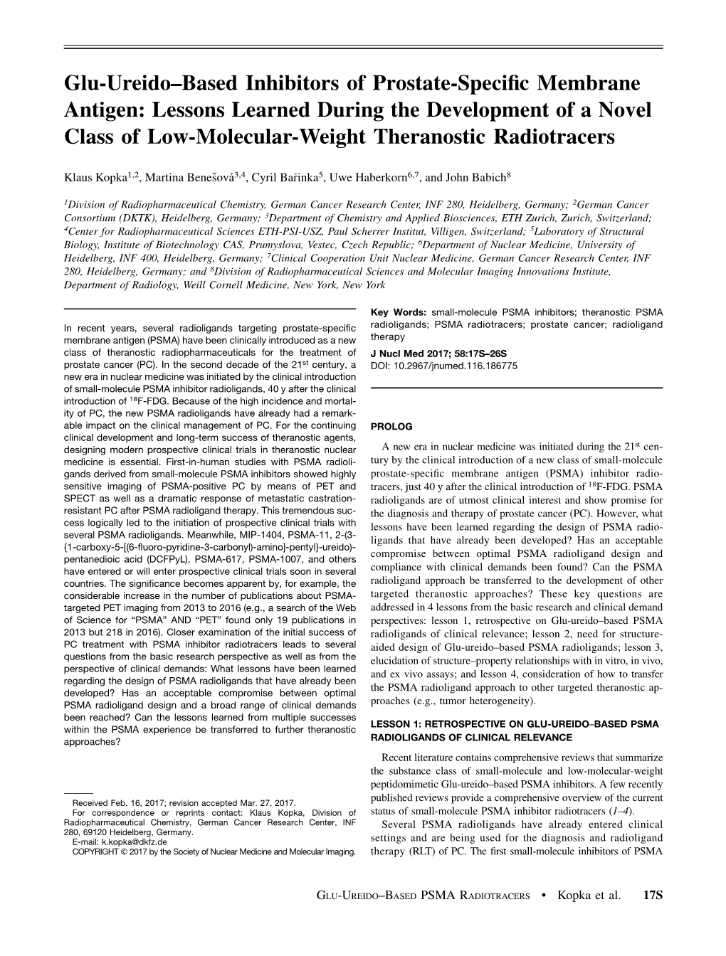 Glu-Ureido–Based Inhibitors of Prostate-Specific Membrane Antigen