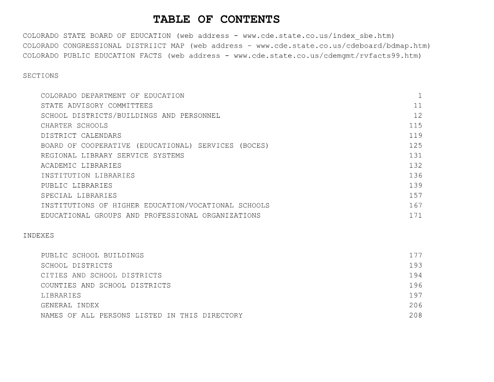 Table of Contents