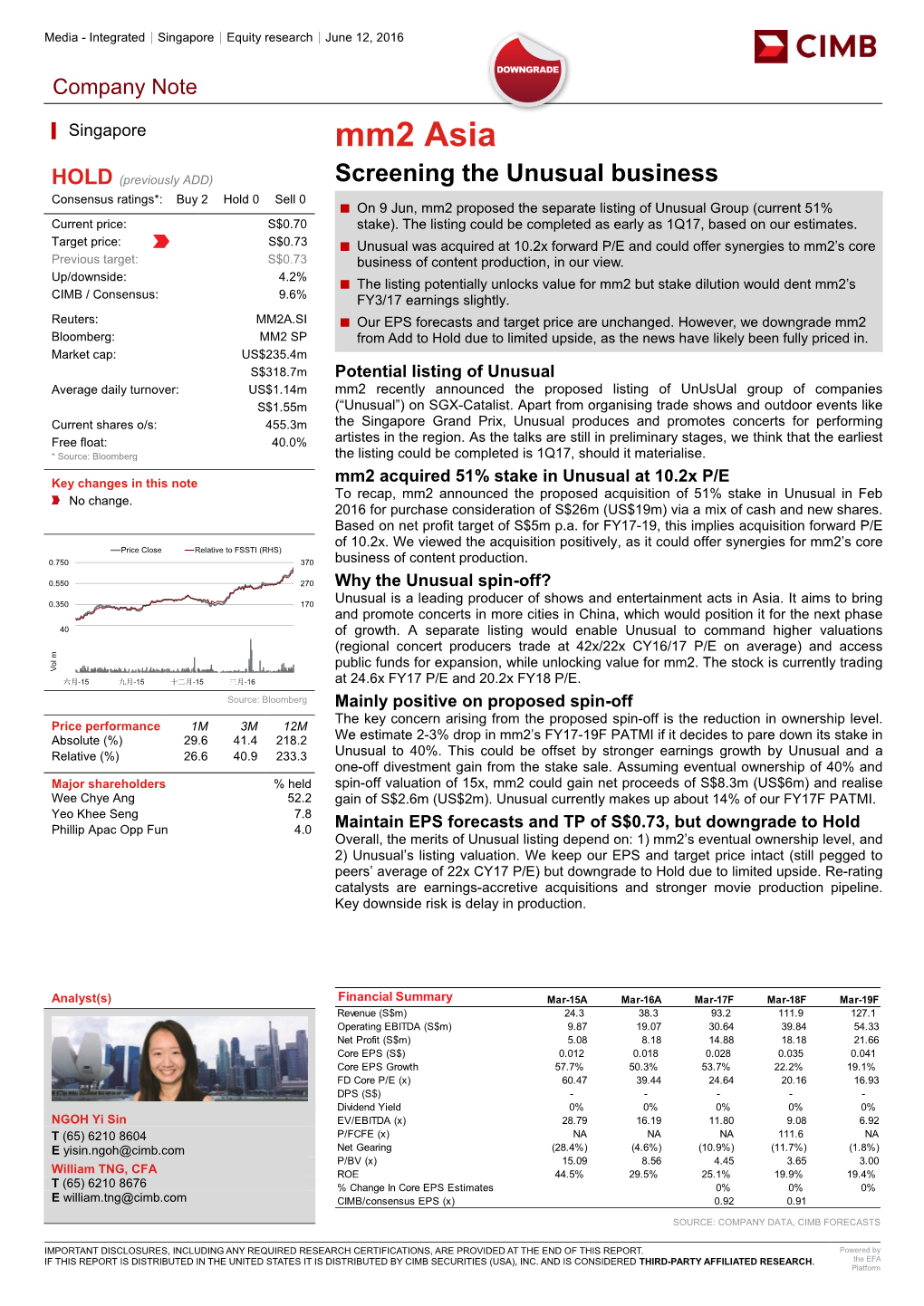 12 Jun 16 – CIMB Downgrade to HOLD