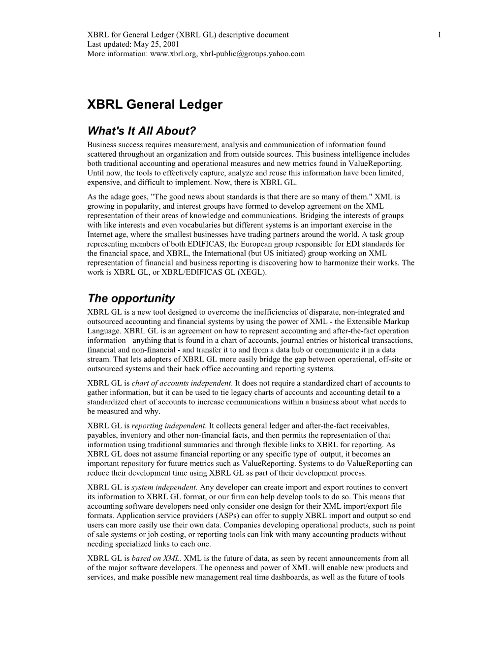 XBRL and General Ledger