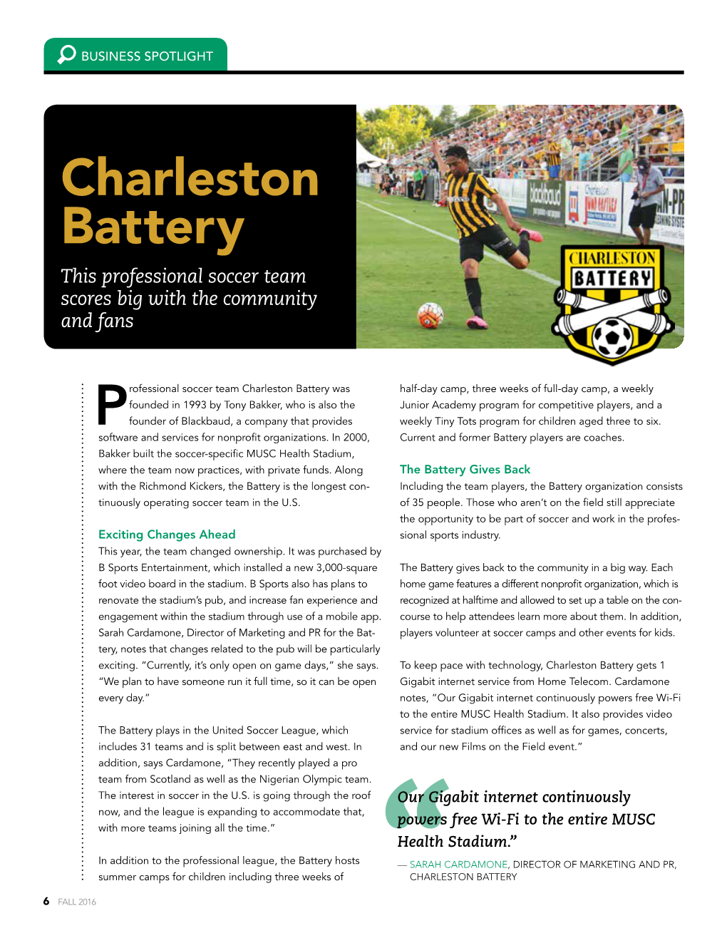 Charleston Battery This Professional Soccer Team Scores Big with the Community and Fans