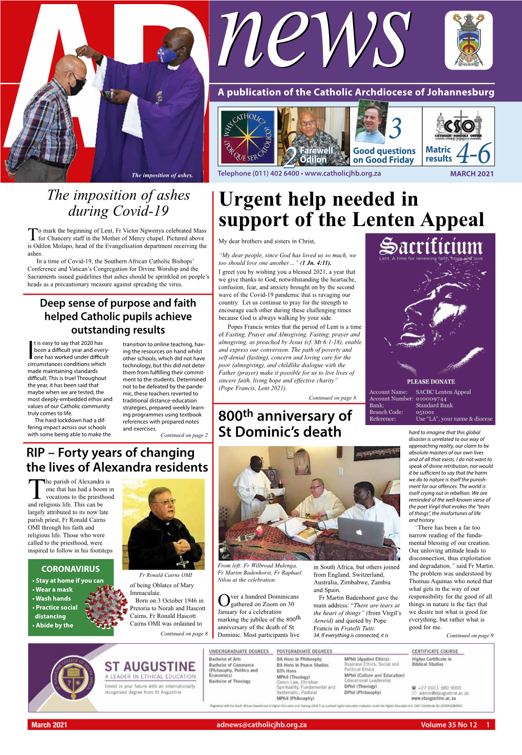 Urgent Help Needed in Support of the Lenten Appeal