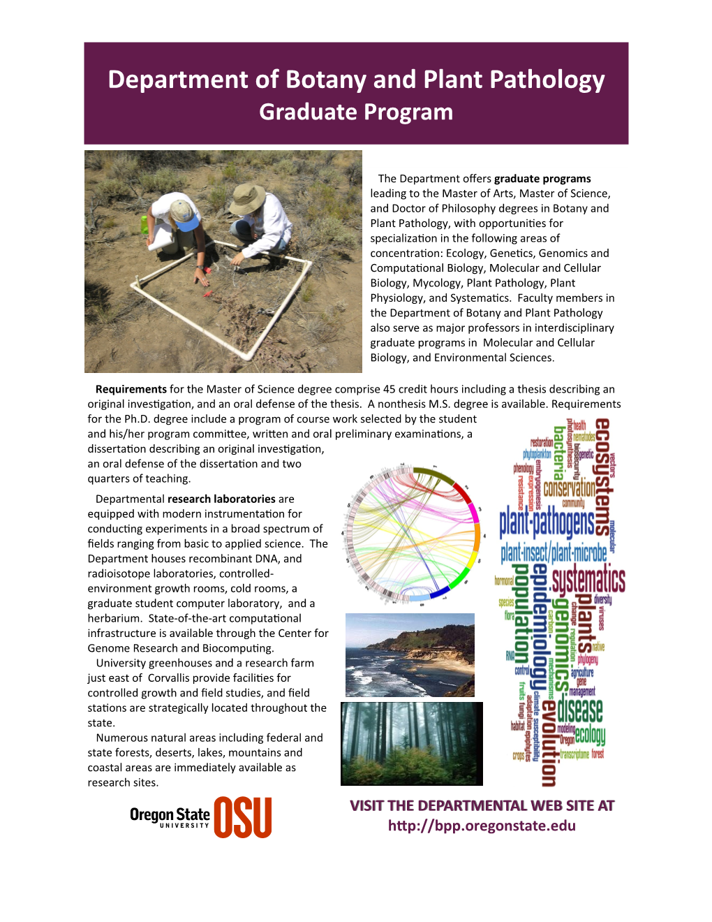 Department of Botany and Plant Pathology Graduate Program