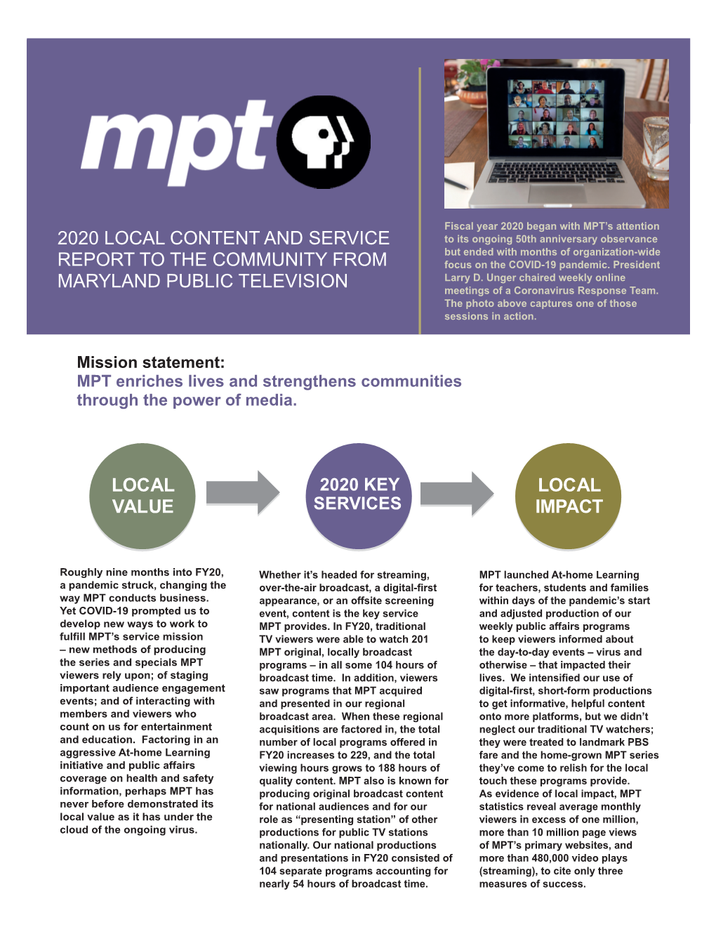 2020 Local Content and Service Report to the Community