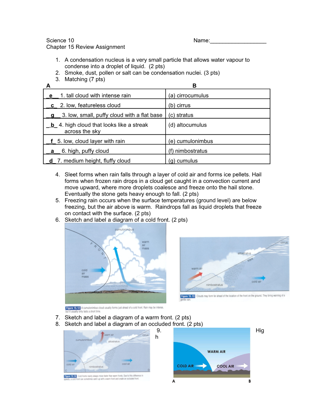 2. Smoke, Dust, Pollen Or Salt Can Be Condensation Nuclei. (3 Pts)