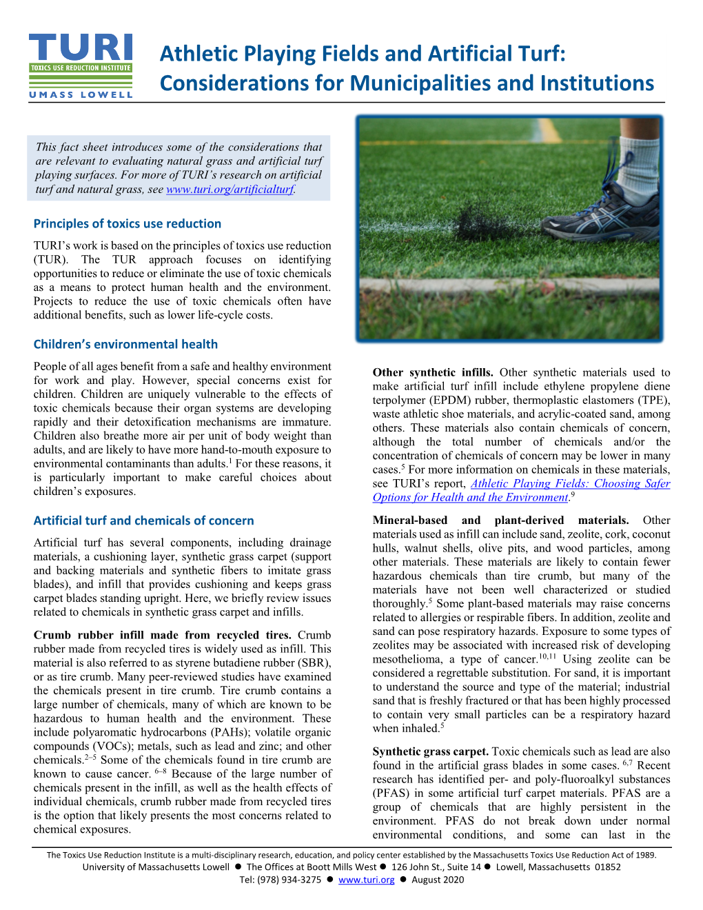 Athletic Playing Fields and Artificial Turf: Considerations for Municipalities and Institutions