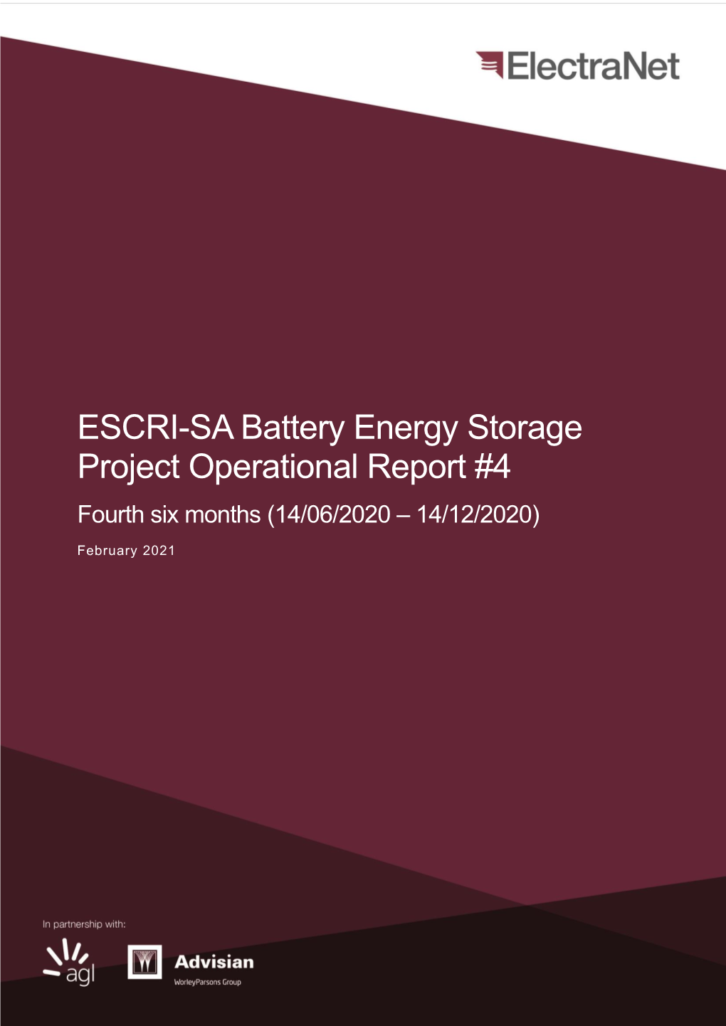 ESCRI-SA Battery Energy Storage Project Operational Report #4 Fourth Six Months (14/06/2020 – 14/12/2020)