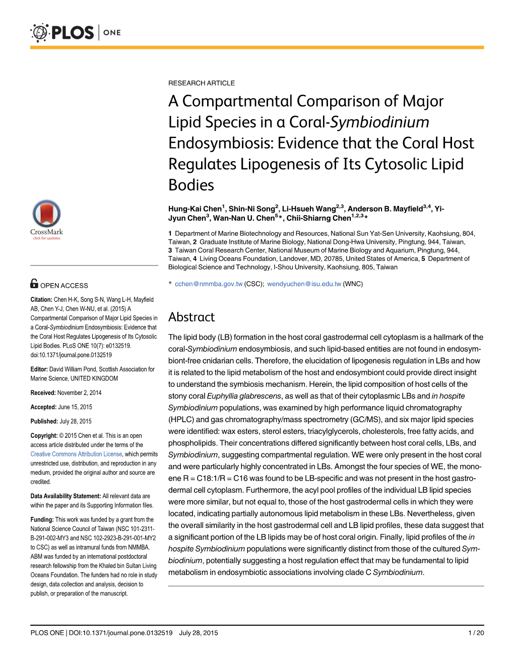 A Compartmental Comparison of Major Lipid