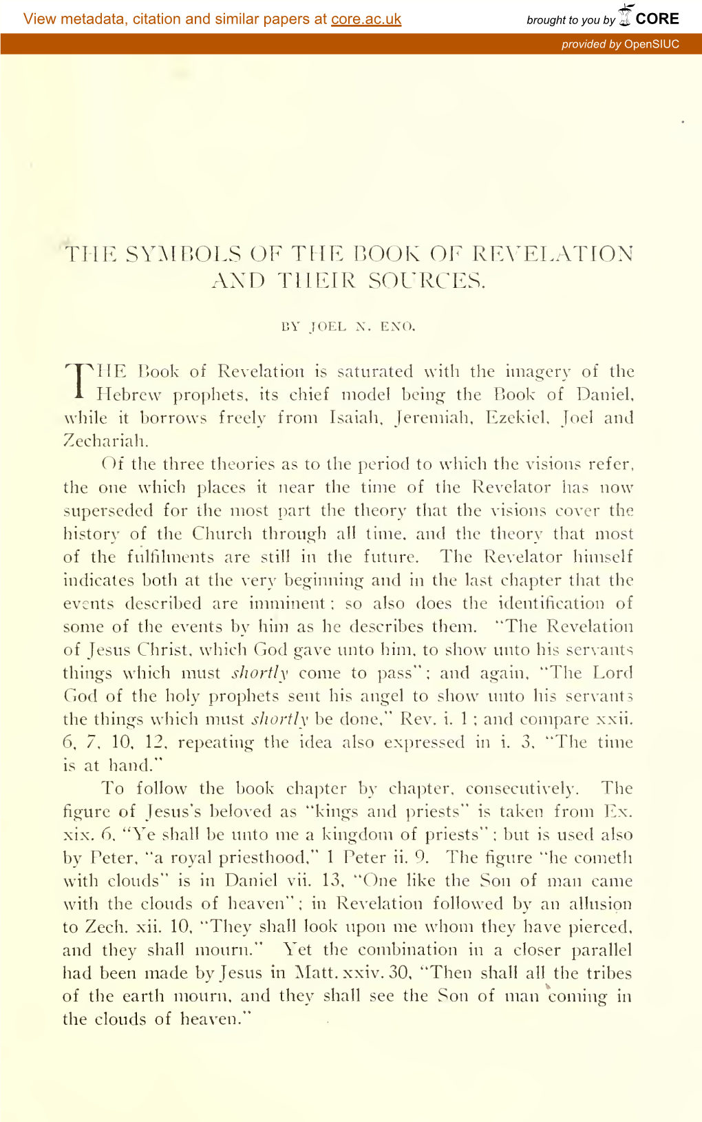 The Symbols of the Book of Revelation and Their Sources