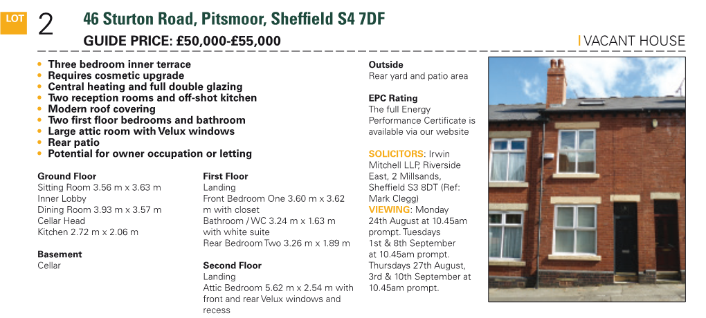 3 42 Bradfield Road, Hillsborough, Sheffield S6 2BS 46 Sturton Road